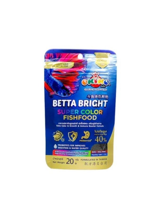 Okiko Betta Bright Super Color Fish Food - 20g - Image 1